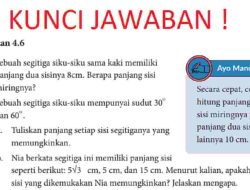 Sebuah Segitiga Siku-siku Sama Kaki Memiliki Panjang Dua Sisinya 8 cm Berapa